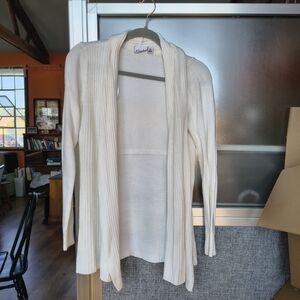 Elegant Cream Open-Front Sweater